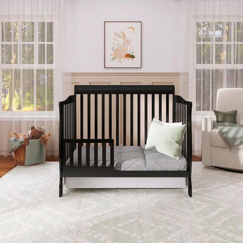 Ashton 5-in-1 Convertible Crib in Espresso, Greenguard Gold Certified , 50x36x44 Inch (Pack of 1) in Saudi Arabia
