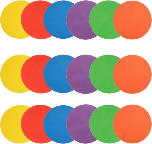 20 PCS 9 Inch Poly Spot Markers, 5 Color Poly Vinyl Floor Spot Marker, Round Non Slip Rubber Floor Agility Dots for Gym Soccer Basketball Sports Games in Saudi Arabia