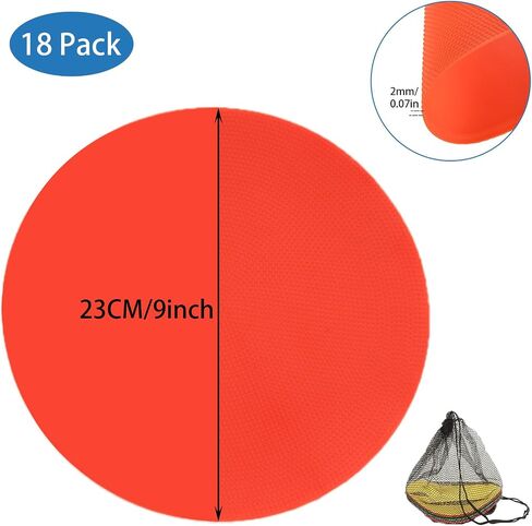 20 PCS 9 Inch Poly Spot Markers, 5 Color Poly Vinyl Floor Spot Marker, Round Non Slip Rubber Floor Agility Dots for Gym Soccer Basketball Sports Games in Saudi Arabia
