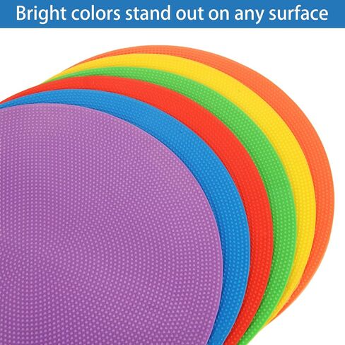 20 PCS 9 Inch Poly Spot Markers, 5 Color Poly Vinyl Floor Spot Marker, Round Non Slip Rubber Floor Agility Dots for Gym Soccer Basketball Sports Games in Saudi Arabia