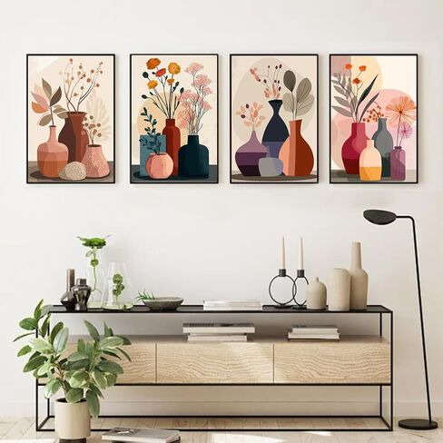 Aestalrcus 4 Pack Framed Paint by Numbers Kit for Adults, Highland Cow Adult Paint by Number Kits on Canvas Framed, DIY Acrylic Oil Painting by Numbers for Adults for Gift Home Decor 10x12 inch in Saudi Arabia