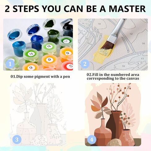Aestalrcus 4 Pack Framed Paint by Numbers Kit for Adults, Highland Cow Adult Paint by Number Kits on Canvas Framed, DIY Acrylic Oil Painting by Numbers for Adults for Gift Home Decor 10x12 inch in Saudi Arabia