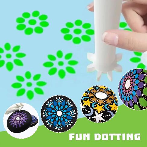 Flower Floral Dotting Tools Set Dot Painting Pen Embossing Tool Art Stamp Pen DIY Graffiti Flowers Butterflies Moon Pattern in Saudi Arabia