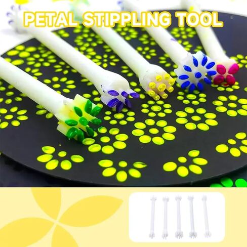 Flower Floral Dotting Tools Set Dot Painting Pen Embossing Tool Art Stamp Pen DIY Graffiti Flowers Butterflies Moon Pattern in Saudi Arabia