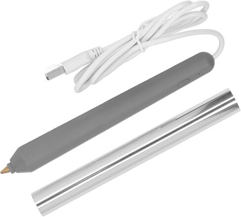 قلم USB من الرقائق الساخنة أداة ختم من الرقائق الحرارية لكتابة الرسم بنفسك ورق بلاستيك خشبي مع صندوق 4 أطراف أقلام (ذهبي) in Kuwait