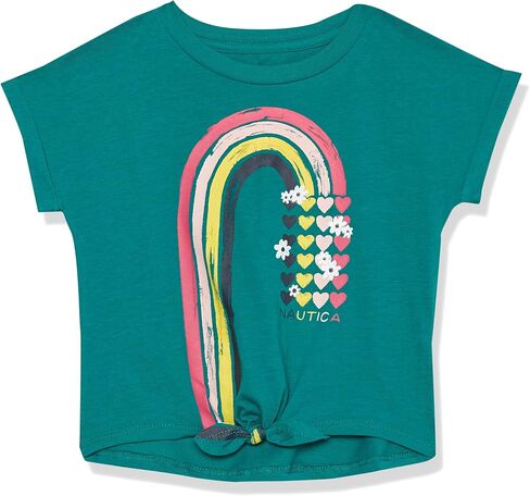 Nautica Girls' Short Sleeve Graphic Logo T-Shirt, Everyday Casual Wear, Soft & Comfortable Fit in Saudi Arabia