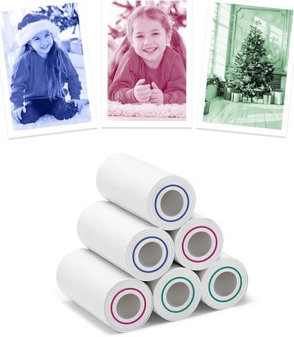 3-Color Kids Camera Paper Roll Refill - Compatible with Most Instant Print Camera, HD Photo Printer Paper for Kids Aged 4 5 6 7 8 9 10 Boys Girls Birthday Christmas Gifts (6 Rolls) in Saudi Arabia