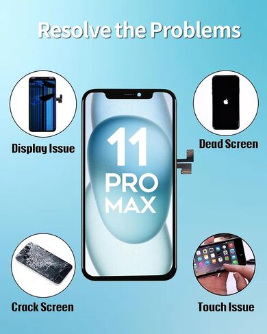 شاشة بديلة لجهاز iPhone 12 Pro Max، شاشة Full HD ومجموعة رقمنة تعمل باللمس مقاس 6.7 بوصة (Face ID وTrue Tone) in Saudi Arabia