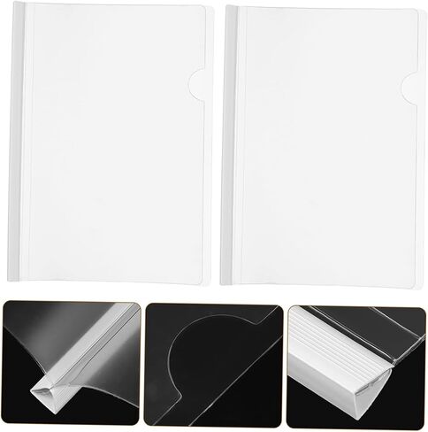 DOITOOL 20pcs Transparent Plastic Book Binders Slide Grip Document Binding Folders for Office and School Lightweight and Portable Pull Rod Clips for Organized Reports in Saudi Arabia