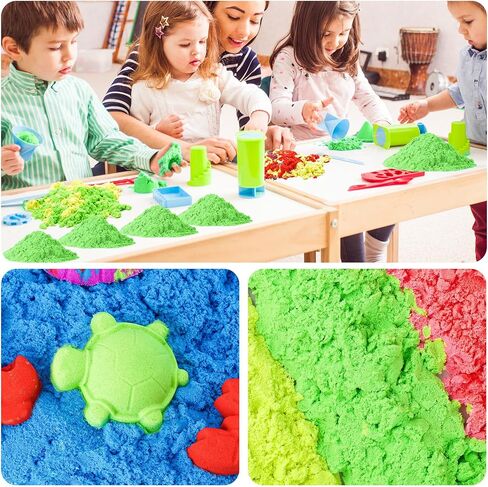 Value Pack 22lbs of 10 Colored Moldable Self-Sticking Play Sand, Never Dries Out-Fun for 3 Years and up Kids Bulk Refill for Sensory Sand Box Toys, Ideal for Shaping, Squeezing and Molding in Saudi Arabia