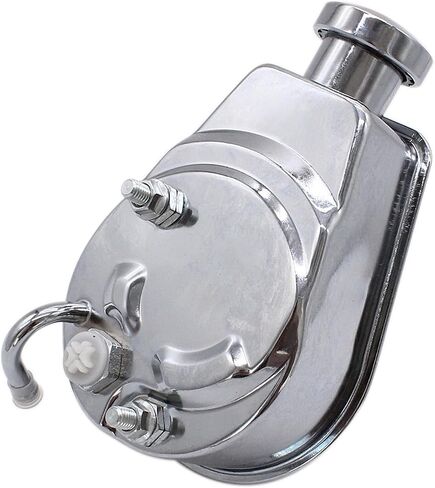 BestParts Chrome Power Steering Pump with Bracket and Pulley Kit Compatible with Small Block Chevy Long Water Pump SBC 265 283 305 327 350 383 400 Replace Keyway style 5/8" in Saudi Arabia