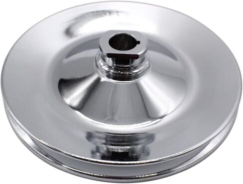 BestParts Chrome Power Steering Pump with Bracket and Pulley Kit Compatible with Small Block Chevy Long Water Pump SBC 265 283 305 327 350 383 400 Replace Keyway style 5/8" in Saudi Arabia