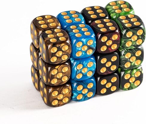 10 قطع نرد D6 16 ملم أكريليك 6 جوانب لعبة النرد لألعاب طاولة النرد RPG MTG DND وألعاب الطاولة، مع حقيبة نرد جلدية. (أزرق وأرجواني) in Kuwait