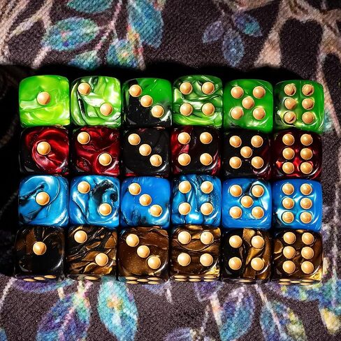 10 قطع نرد D6 16 ملم أكريليك 6 جوانب لعبة النرد لألعاب طاولة النرد RPG MTG DND وألعاب الطاولة، مع حقيبة نرد جلدية. (أزرق وأرجواني) in Kuwait