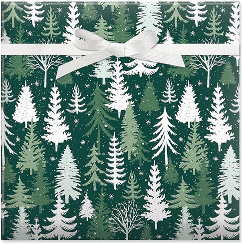 Current Snowy Trees Christmas Rolled Wrapping Paper - Premium Jumbo 23-Inch x 32-Foot Gift Wrap Roll, 61 Square Feet Total in Saudi Arabia