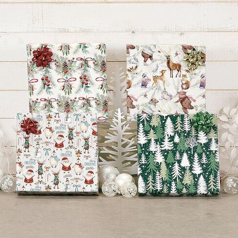 Current Snowy Trees Christmas Rolled Wrapping Paper - Premium Jumbo 23-Inch x 32-Foot Gift Wrap Roll, 61 Square Feet Total in Saudi Arabia