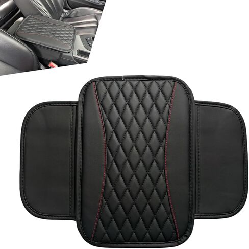 Car Center Console Cover, Patchwork Leather Armrest Cover Cushion with 2 Storage Bag, Waterproof Comfortable Auto Arm Rest Pad, Universal Center Console Protector for Sedan, SUV (Purple) in Saudi Arabia