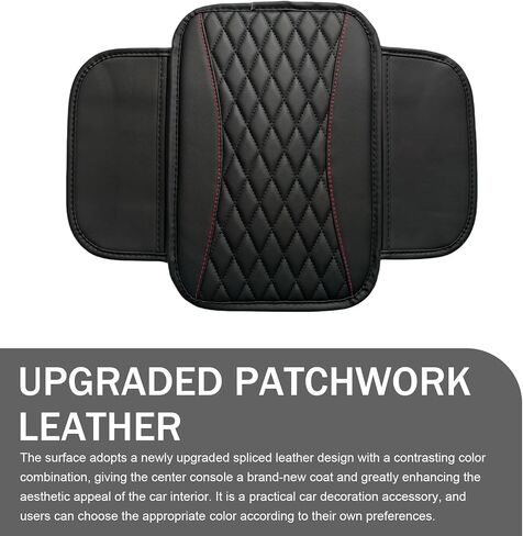 Car Center Console Cover, Patchwork Leather Armrest Cover Cushion with 2 Storage Bag, Waterproof Comfortable Auto Arm Rest Pad, Universal Center Console Protector for Sedan, SUV (Purple) in Saudi Arabia