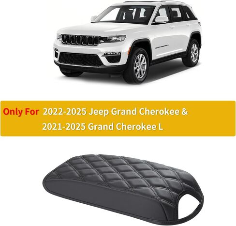 غطاء وحدة التحكم المركزية المخصص من GIANT PANDA مناسب لسيارة Jeep Wrangler 2/4 Door JL Sahara Sport Rubicon Unlimited Willys 4xe 2018-2024 2025، غطاء وحدة التحكم بمسند الذراع من الجلد الصناعي المقاوم للماء - حماية كاملة - أسود in Kuwait