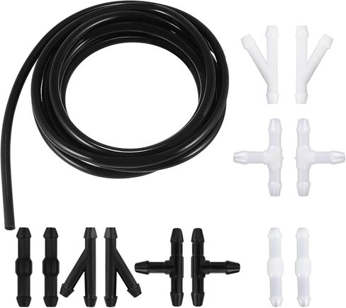 Windshield Washer Hose Kit, 4M Rubber + Plastic Hose with 12PCS Connectors, Fits Most Cars Trucks SUVs in Saudi Arabia