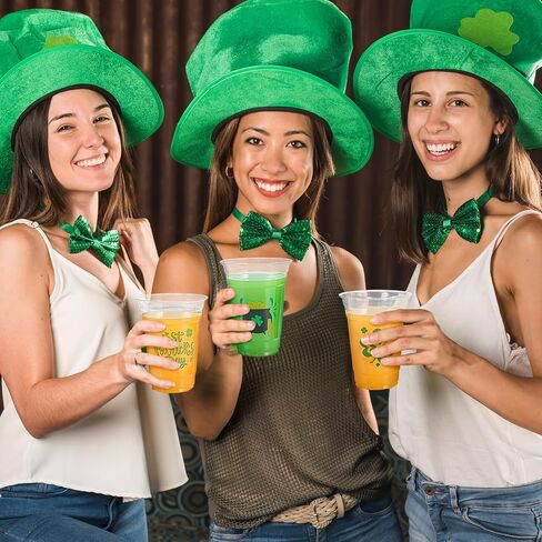 JOYIN 72 Pcs St.Patrick‘s Day 16 oz Cups, Green Disposable Plastic Lucky Clover Cups for Saint Patrick Party Supplies Set, Irish Lucky Day Party Decoration in Saudi Arabia
