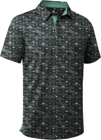 ZITY Men's Golf Shirts Short Sleeve Moisture Wicking Performance Print Patterns Casual Collared Golf Polo Shirt for Men in Saudi Arabia