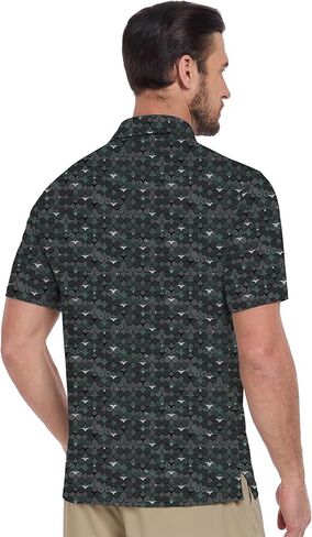 ZITY Men's Golf Shirts Short Sleeve Moisture Wicking Performance Print Patterns Casual Collared Golf Polo Shirt for Men in Saudi Arabia
