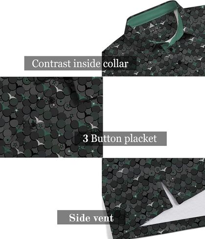 ZITY Men's Golf Shirts Short Sleeve Moisture Wicking Performance Print Patterns Casual Collared Golf Polo Shirt for Men in Saudi Arabia