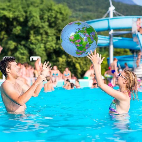 Coopay 12 Pack Inflatable Globe PVC World Globe Inflatable Earth Beach Ball Swimming Pool Ball Birthday Beach Party Decoration Summer Water Games Gifts for Beach Playing or Teaching in Kuwait