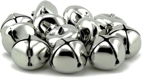 1.5 Inch 36mm Extra Large Giant Jumbo Craft Silver Jingle Bells Bulk 100 Pieces (1.5 inch x 1.25 inch) in Saudi Arabia