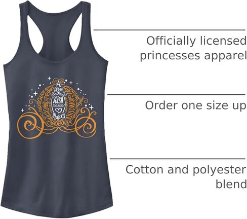 Disney Women's Princess Pumpkin Cinderella Slim Fit, Scoop Hem Racerback Tank in Saudi Arabia