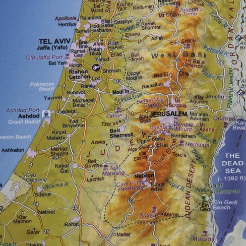 Raised Relief 3D Map of Israel (MEDIUM: 14.5 x 6.5) in Saudi Arabia