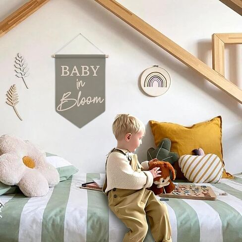 ArtisaEura Little Man Cave Wall Canvas Banners, Safari Nursery Decor, Woodland Animal Hanging Display Pennant Banner Flags, Animals Nursery Wall Decor for Kids Boys Room Bedroom Playroom in Kuwait