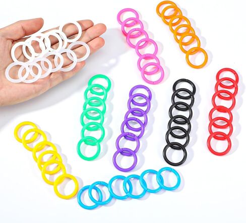 100 Pcs Colorful DIY Keychain Rings Loose Leaf Binder Rings Plastics Book Notebook Paper Ring for Books Index Study Paper Cards Workers Office School Home Key Color Identifiers in Saudi Arabia