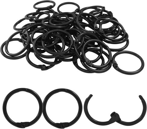 Hordion 30 جهاز كمبيوتر شخصى حلقات الموثق 2 بوصة، حلقات الكتاب الأسود الحديد مؤشر بطاقة حلقة الموثق مقاطع، مقاطع حلقة معدنية حلقات المفاتيح حلقات الورق للمدرسة المنزل مكتب in Kuwait