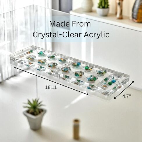 Luxe & Legend Lucite Mancala Board Game Magnetic Fold – Luxury Acrylic Clear Game Board with Colored Stones, Modern Decorative Family Game Set & Premium Gift Box in Saudi Arabia