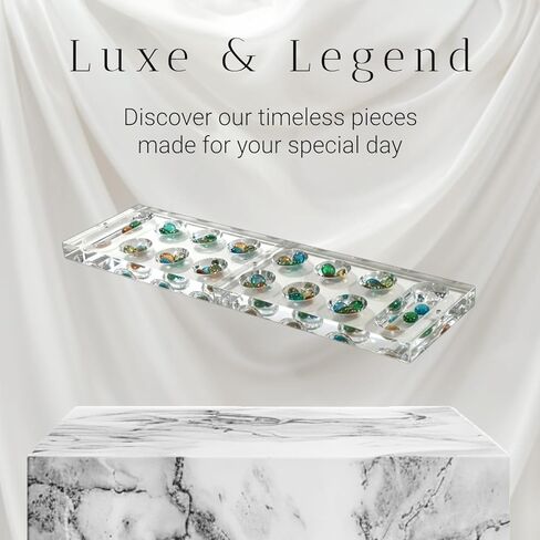 Luxe & Legend Lucite Mancala Board Game Magnetic Fold – Luxury Acrylic Clear Game Board with Colored Stones, Modern Decorative Family Game Set & Premium Gift Box in Saudi Arabia