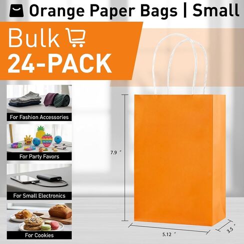 SUNCOLOR 24-Pack Small Gift Bags with Handles, 8" Rainbow Party Favor Bags in Saudi Arabia