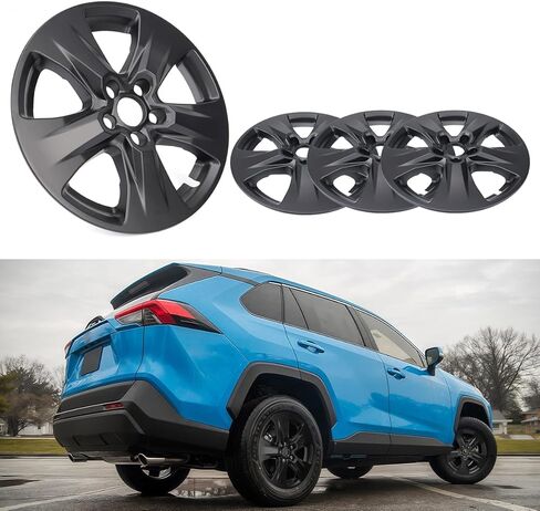 أغطية عجلة Hubcap مقاس 17 بوصة متوافقة مع 2019-2024 Toyota RAV4 XLE Hybrid LE/XLE، أغطية حافة بلاستيكية ABS متينة (مجموعة من 4)، مناسبة للعجلات القياسية - استبدال غطاء الإطار سهل التركيب in Saudi Arabia