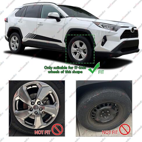أغطية عجلة Hubcap مقاس 17 بوصة متوافقة مع 2019-2024 Toyota RAV4 XLE Hybrid LE/XLE، أغطية حافة بلاستيكية ABS متينة (مجموعة من 4)، مناسبة للعجلات القياسية - استبدال غطاء الإطار سهل التركيب in Saudi Arabia