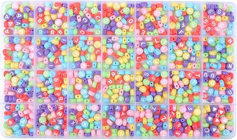 L'EclatDina 2 Box Set Letter Beads, Alphabet Beads for Bracelets, 1900+ PCS Round Number & Heart, 5m Elastic String Jewelry Making Kit, Ideal for Friendship Bracelets (Black+Gold) in Saudi Arabia