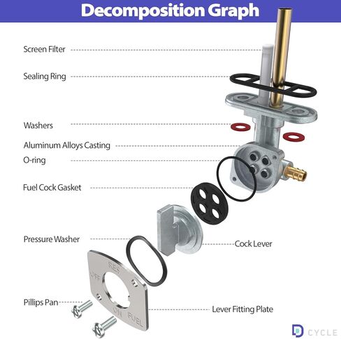 Fuel Valve Petcock Shut Off Tank Switch for Yamaha TTR125 225 230 250 YFS200 YFM250 350 400 YFM660 DRZ400 XT250/350 Big Bear 250 350 400 Warrior 350 Kawasaki Suzuki Quadsport 400 in Kuwait