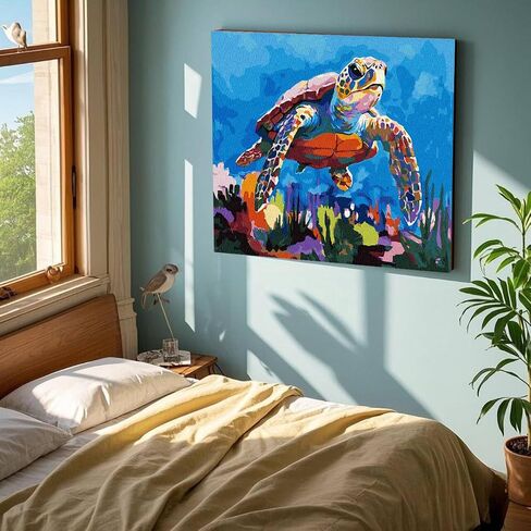 Dinosaur Paint by Numbers Kit for Kids, Adults Paint by Number Kits on Canvas Kids Painting by Number Kit for DIY Home Wall Decor Painting, Fighting Dinosaurs 16x20inch in Kuwait