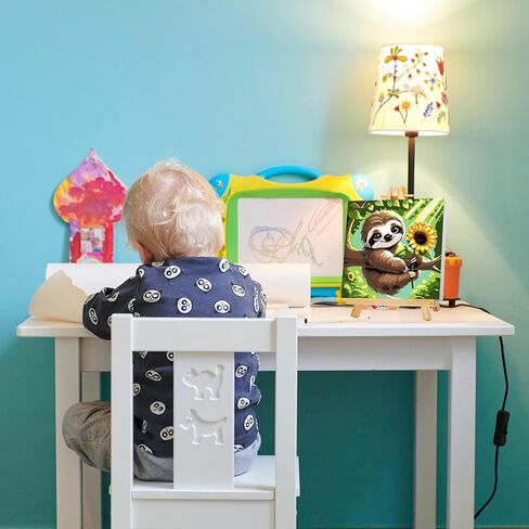 مجموعة طلاء الكسلان من جيموزايك بالأرقام للأطفال مع إطار وحامل، طلاء بالأرقام للأطفال من سن 8 إلى 12 سنة، لوحة زيتية أكريليك DIY لديكور جدار المنزل، 8 × 8 بوصة in Kuwait