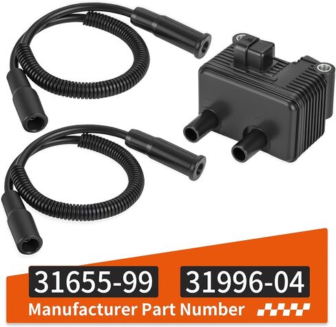 0.5 OHM Ignition Coil & Spark Plug Cable For Sportster 883 1200 Custom Low Roadster 2004-2006 31655-99 31996-04 in Saudi Arabia