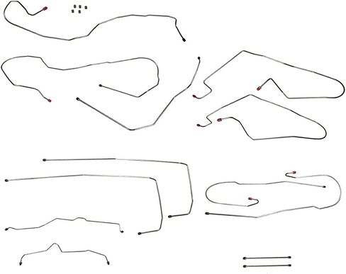 Inline Tube Compatible with 2000-07 Chevrolet GMC Cadillac Suburban Tahoe Escalade 2wd & 4wd 1500 Traction Control Brake Line Kit 13pc, Stainless in Saudi Arabia