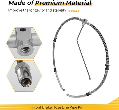 M MATI Front Brake Hose Line Pipe Kit for Yamaha Grizzly 450 YFM450 4x4 2011-2014 5ND-F5872-10-00 1CT-F5873-10-00 1CT-F5871-00-00 in Saudi Arabia
