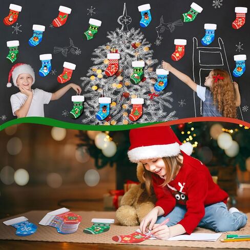 MixTeach 120 Pieces Christmas Stocking Cutouts 4"x6" Paper Stocking Shape Die cuts Assorted Stocking Bulletin Board Decoration with Glue Points for Classroom School Xmas Winter Party Wall Decor in Saudi Arabia