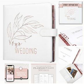 Wedding Planner Book and Organizer for Bride - Perfect Engagement Gift for Newly Engaged - Future Mrs Wedding Planning Binder with Rose Gold Accents, Tabs, Checklists - Bride to Be Gift in Kuwait