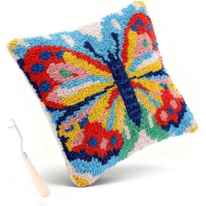 Miaceito Pre-Printed Love Latch Hook Kits for Adults Beginners, DIY Latch Hook Pillow Kits Includes Wooden Hook to Make 17x17 Inch Home furnishings Sofa Decoration in Saudi Arabia